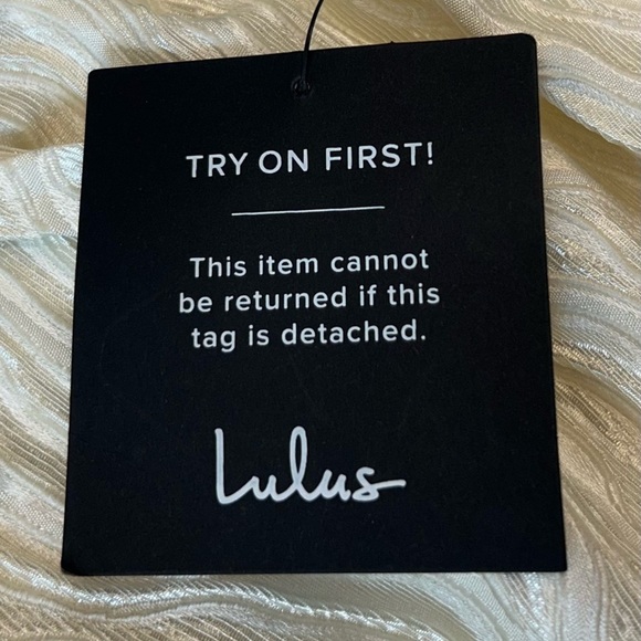 NWT Lulus Charmingly Precious Cream Pleated Textured Bustier Mini Dress, Small - Picture 13 of 16